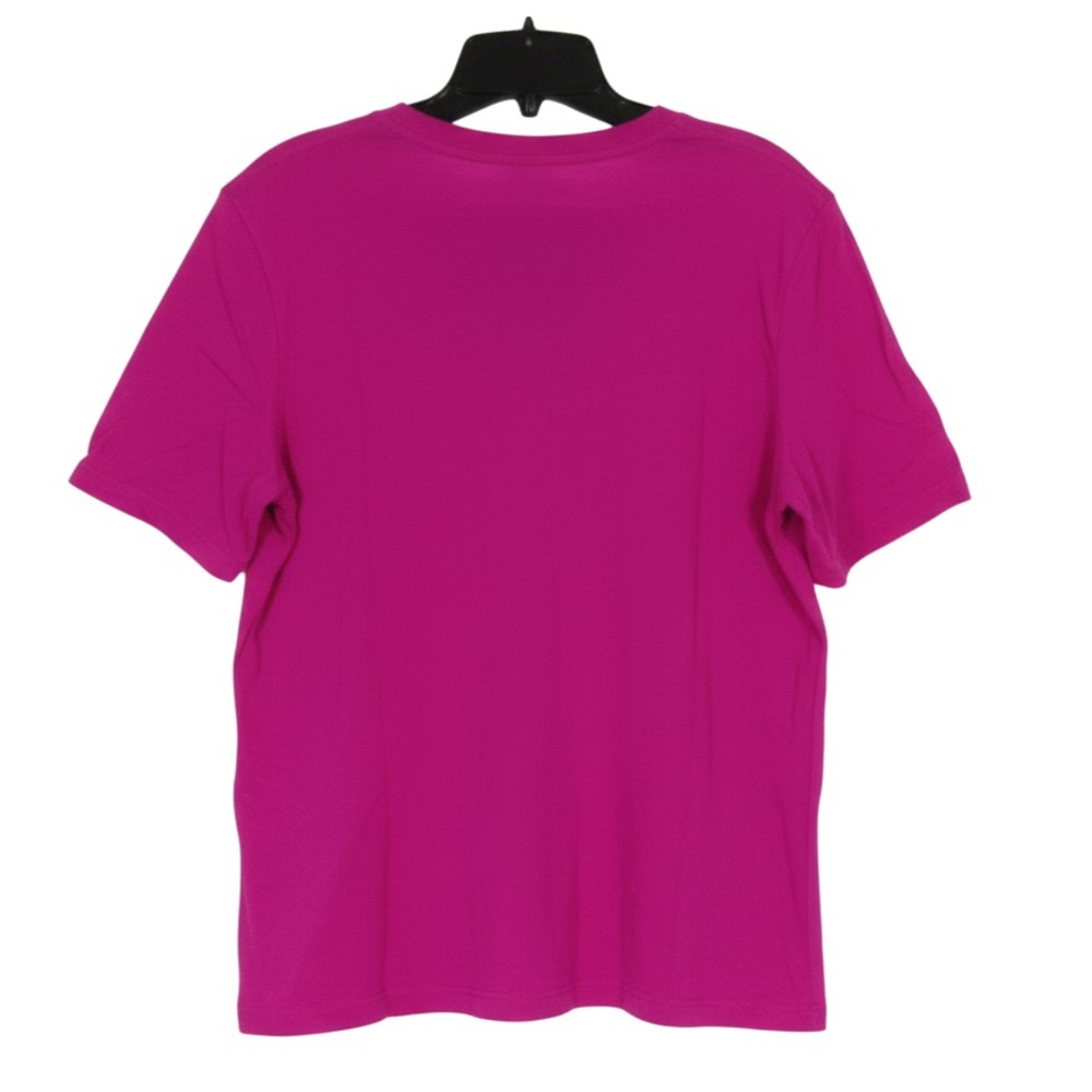 VTG TALBOTS Magenta CREPE SILK 1-Button-Back CREWNECK Blouse/Top Sz 12